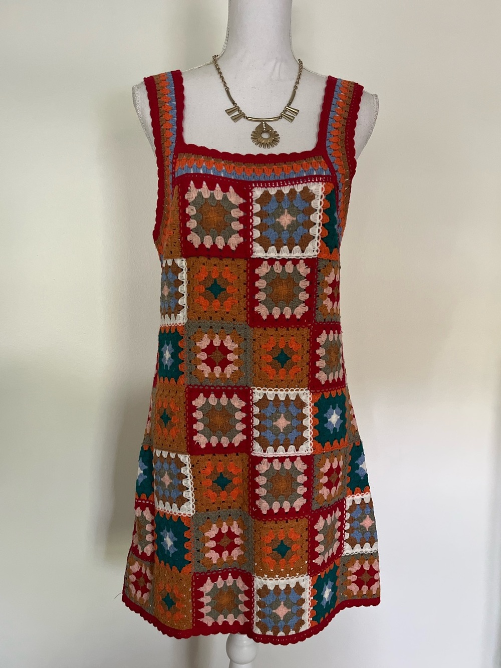 New In Crochet Multi-Color Dress